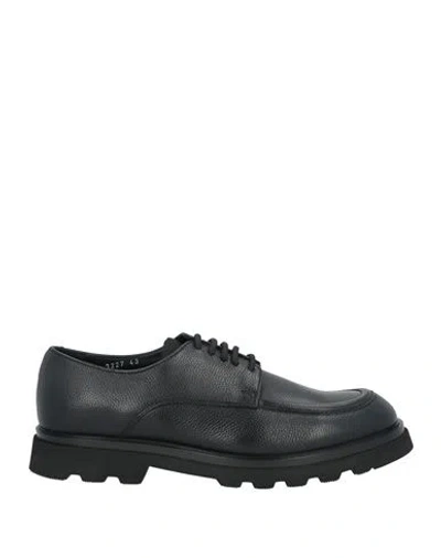 Doucal's Man Lace-up Shoes Black Size 6 Leather, Textile Fibers