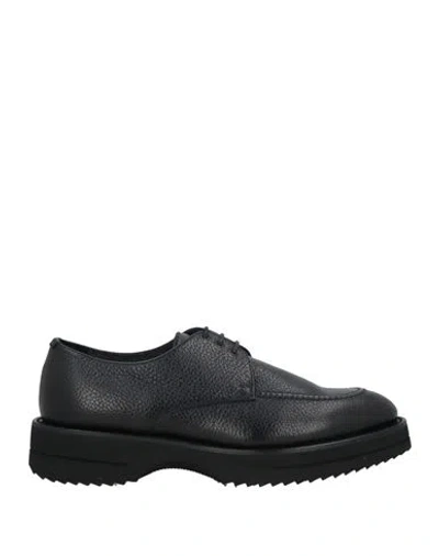 Doucal's Man Lace-up Shoes Black Size 8 Leather