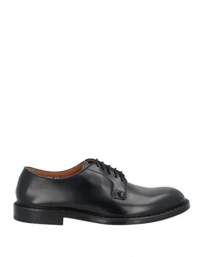 DOUCAL'S DOUCAL'S MAN LACE-UP SHOES BLACK SIZE 9 LEATHER