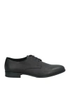 Doucal's Man Lace-up Shoes Black Size 9 Leather In Black