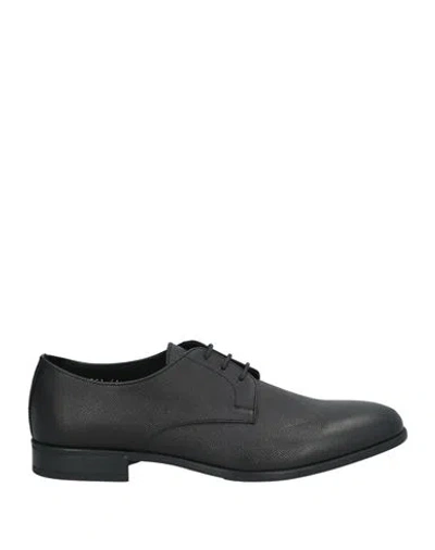 Doucal's Man Lace-up Shoes Black Size 9 Leather