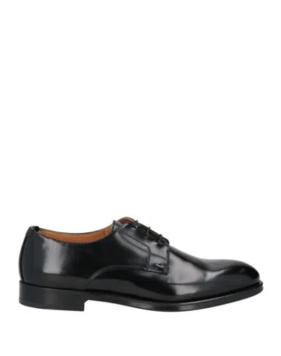 Doucal's Man Lace-up Shoes Black Size 12 Leather