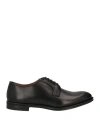 Doucal's Man Lace-up Shoes Black Size 6 Leather In Animal Print
