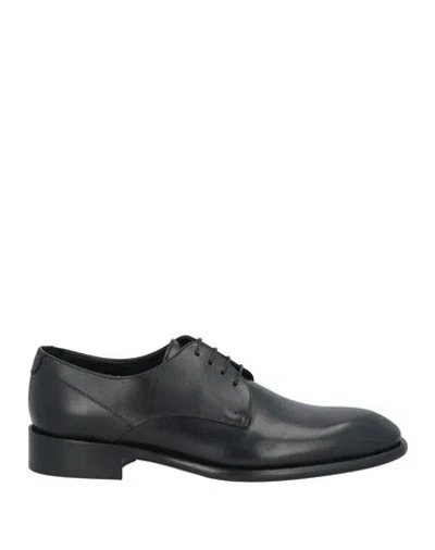 Doucal's Man Lace-up Shoes Black Size 8 Leather