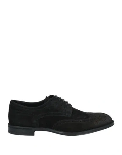 DOUCAL'S DOUCAL'S MAN LACE-UP SHOES BLACK SIZE 7 LEATHER