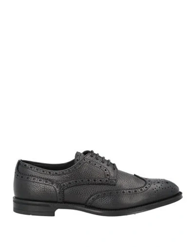 Doucal's Man Lace-up Shoes Black Size 11 Leather