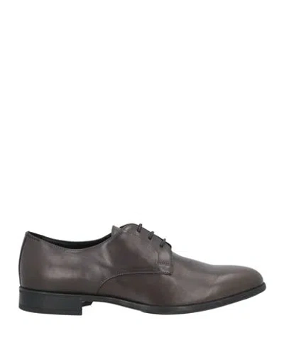 Doucal's Man Lace-up Shoes Charcoal Size 9 Leather In Grey