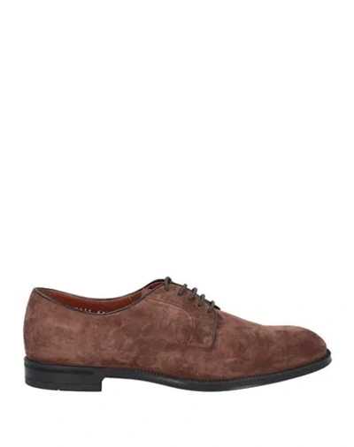 Doucal's Man Lace-up Shoes Chocolate Brown Size 9 Leather