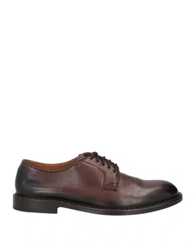DOUCAL'S DOUCAL'S MAN LACE-UP SHOES DARK BROWN SIZE 12.5 LEATHER