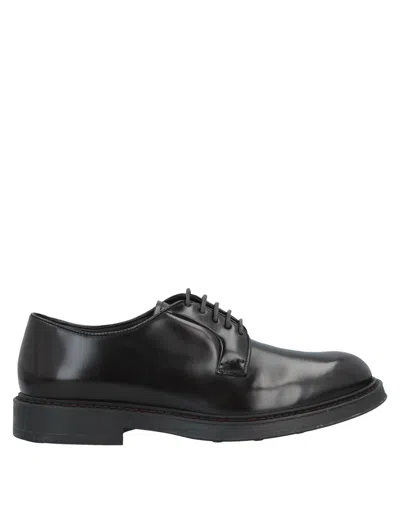 Doucal's Man Lace-up Shoes Dark Brown Size 6 Soft Leather In Brown