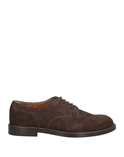 Doucal's Man Lace-up Shoes Dark Brown Size 7.5 Leather