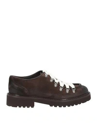 Doucal's Man Lace-up Shoes Dark Brown Size 8.5 Leather