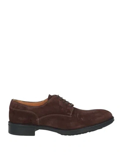 DOUCAL'S DOUCAL'S MAN LACE-UP SHOES DARK BROWN SIZE 9 LEATHER