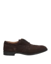 Doucal's Man Lace-up Shoes Dark Brown Size 7 Leather In Brown