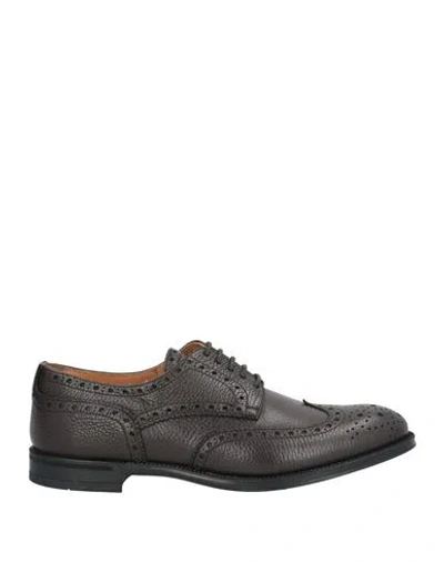 DOUCAL'S DOUCAL'S MAN LACE-UP SHOES DARK BROWN SIZE 9 LEATHER