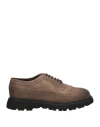 Doucal's Man Lace-up Shoes Khaki Size 7.5 Leather