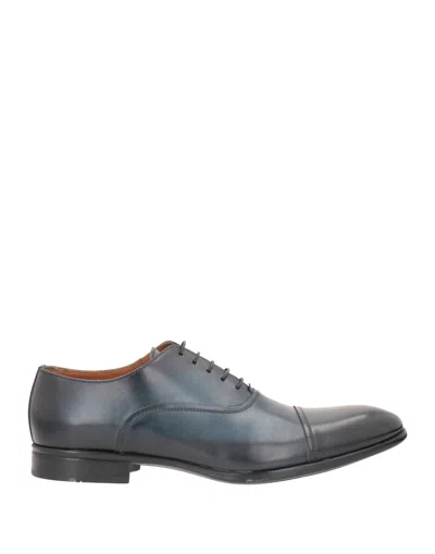 Doucal's Man Lace-up Shoes Midnight Blue Size 11 Soft Leather In Blue