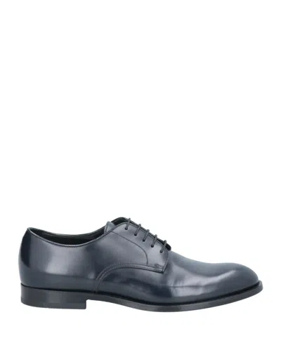 Doucal's Man Lace-up Shoes Midnight Blue Size 7 Soft Leather In Blue