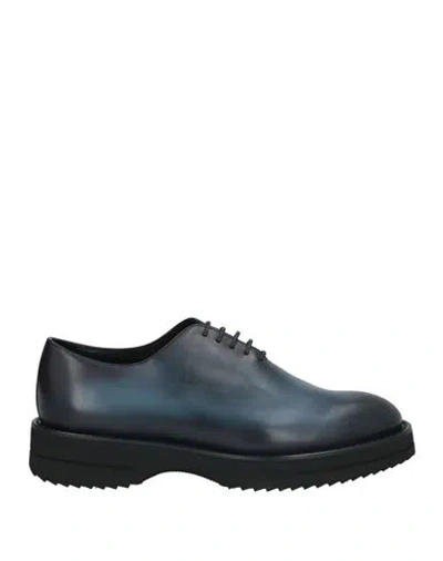 Doucal's Man Lace-up Shoes Midnight Blue Size 7 Leather