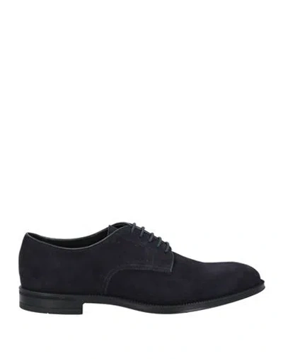 Doucal's Man Lace-up Shoes Midnight Blue Size 9 Soft Leather In Blue