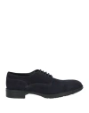 Doucal's Man Lace-up Shoes Navy Size 9 Leather In Navy Blue