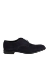 Doucal's Man Lace-up Shoes Midnight Blue Size 9 Leather In Navy