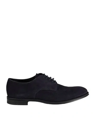 DOUCAL'S DOUCAL'S MAN LACE-UP SHOES NAVY SIZE 9 LEATHER