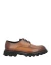 Doucal's Man Lace-up Shoes Tan Size 7 Leather, Textile Fibers In Brown