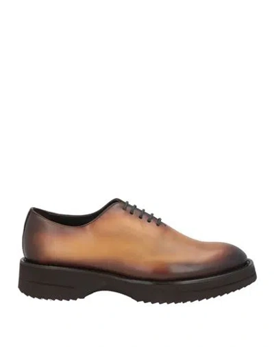 Doucal's Man Lace-up Shoes Tan Size 8 Leather In Brown
