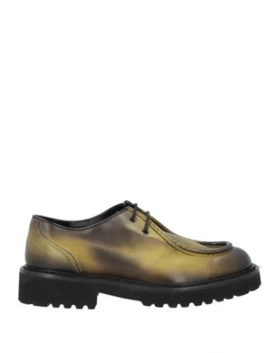 Doucal's Man Lace-up Shoes Yellow Size 6.5 Leather