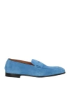 Doucal's Man Loafers Azure Size 9 Leather In Blue