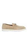 Doucal's Man Loafers Beige Size 9 Leather