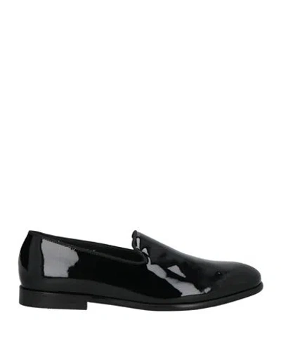 Doucal's Logo Patent Leather Loafers In Black