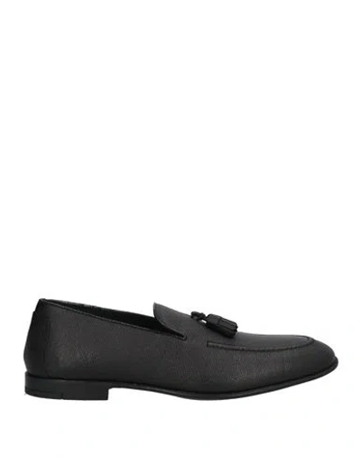 Doucal's Man Loafers Black Size 9 Leather