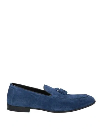 Doucal's Man Loafers Blue Size 9 Soft Leather