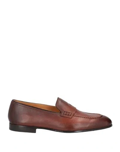 DOUCAL'S DOUCAL'S MAN LOAFERS BROWN SIZE 7 LEATHER