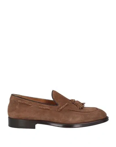 Doucal's Man Loafers Brown Size 9 Leather