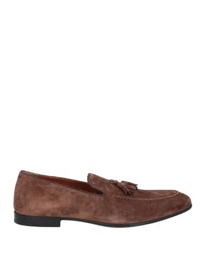 Doucal's Man Loafers Chocolate Brown Size 9 Soft Leather