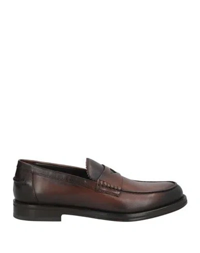 Doucal's Mario Leather Penny Loafers In Brown