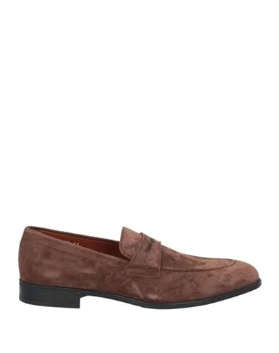 Doucal's Man Loafers Chocolate Brown Size 7 Leather