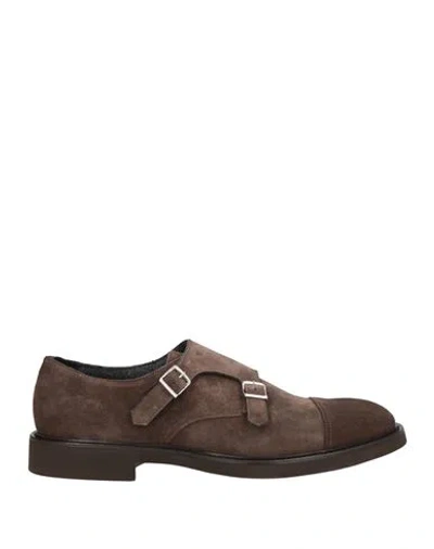 Doucal's Man Loafers Dark Brown Size 9 Leather