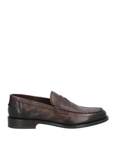 Doucal's Man Loafers Dark Brown Size 8.5 Leather