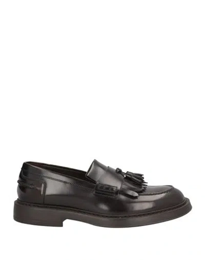 Doucal's Man Loafers Dark Brown Size 8.5 Leather
