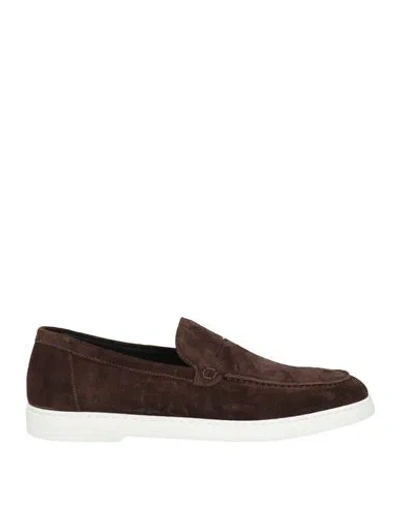 Doucal's Man Loafers Dark Brown Size 9 Leather