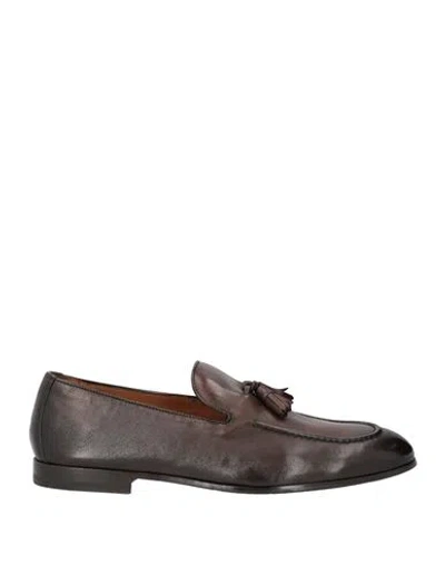 Doucal's Man Loafers Dark Brown Size 7 Leather