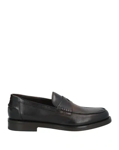 Doucal's Man Loafers Dark Brown Size 8.5 Leather