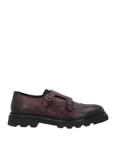 Doucal's Man Loafers Plum Size 8 Leather In Purple