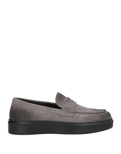 Doucal's Man Loafers Taupe Size 7 Leather In Grey
