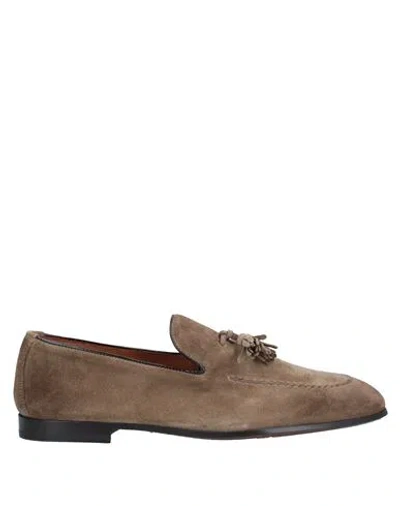 Doucal's Man Loafers Dove Grey Size 7.5 Leather In Grey