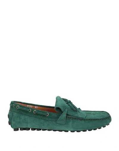 Doucal's Man Loafers Green Size 8.5 Leather